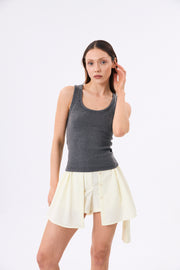 DEBARDEUR STRASS FEMME LÉGENDE GRIS ANTHRACITE
